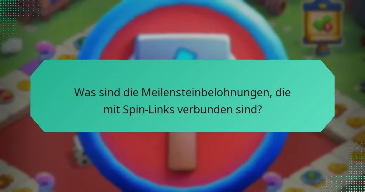 Was sind die Meilensteinbelohnungen, die mit Spin-Links verbunden sind?