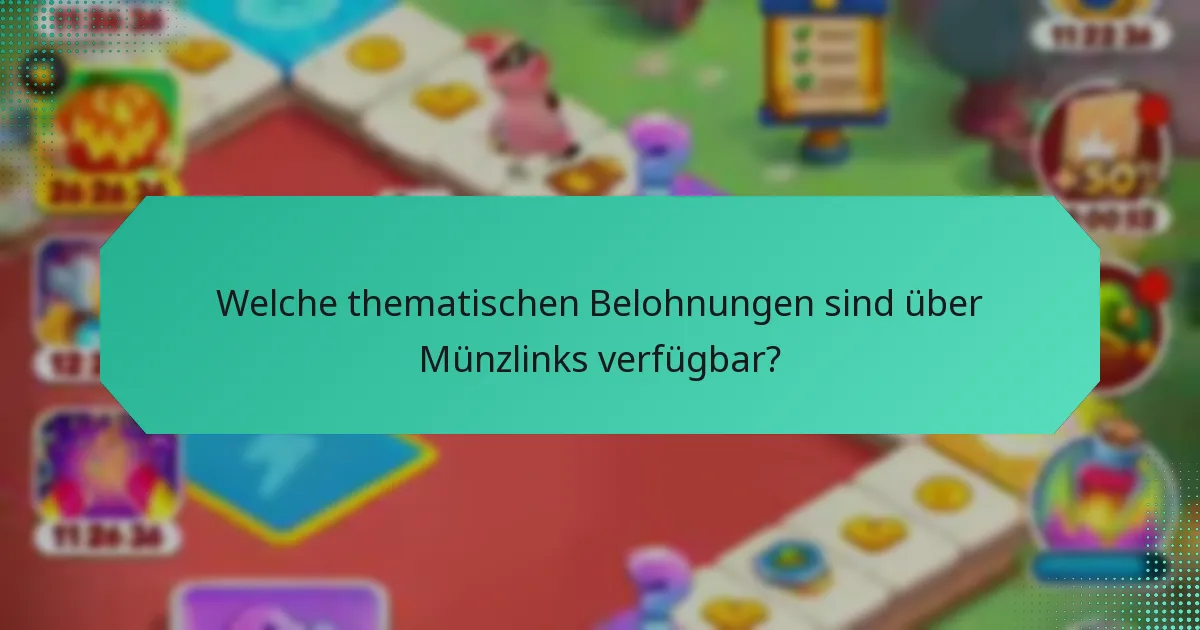 Welche thematischen Belohnungen sind über Münzlinks verfügbar?