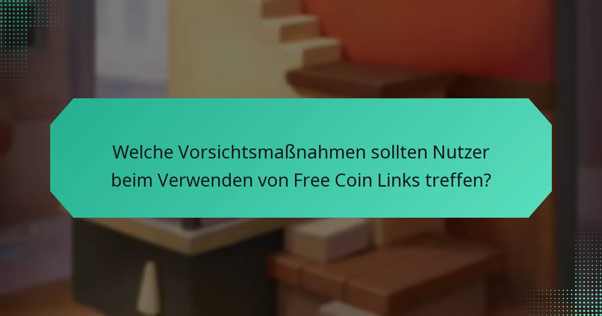Welche Vorsichtsmaßnahmen sollten Nutzer beim Verwenden von Free Coin Links treffen?