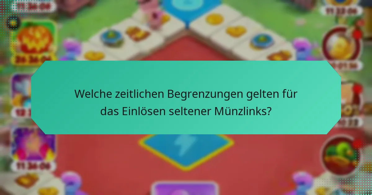 Welche zeitlichen Begrenzungen gelten für das Einlösen seltener Münzlinks?