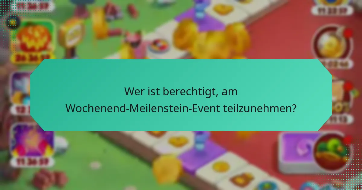 Wer ist berechtigt, am Wochenend-Meilenstein-Event teilzunehmen?